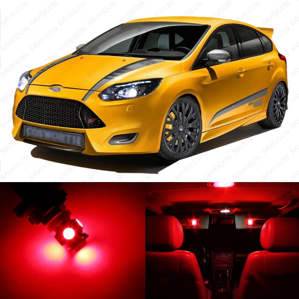 9 x Red LED Interior Light Package For 2012 - 2018 Ford Focus + PRY TOOL