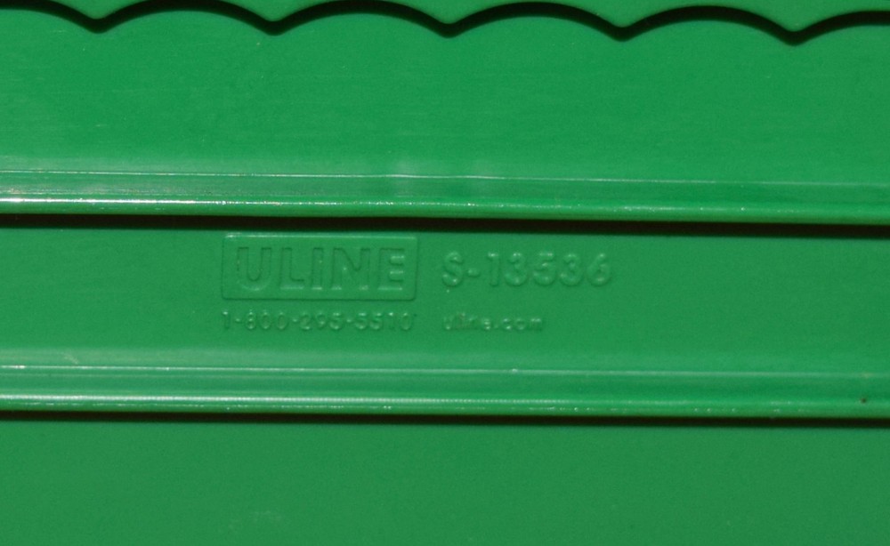 U-Line Green Plastic Stackable Container 11"x4"x4" S-13536 Nut Bolt Hardware Bin