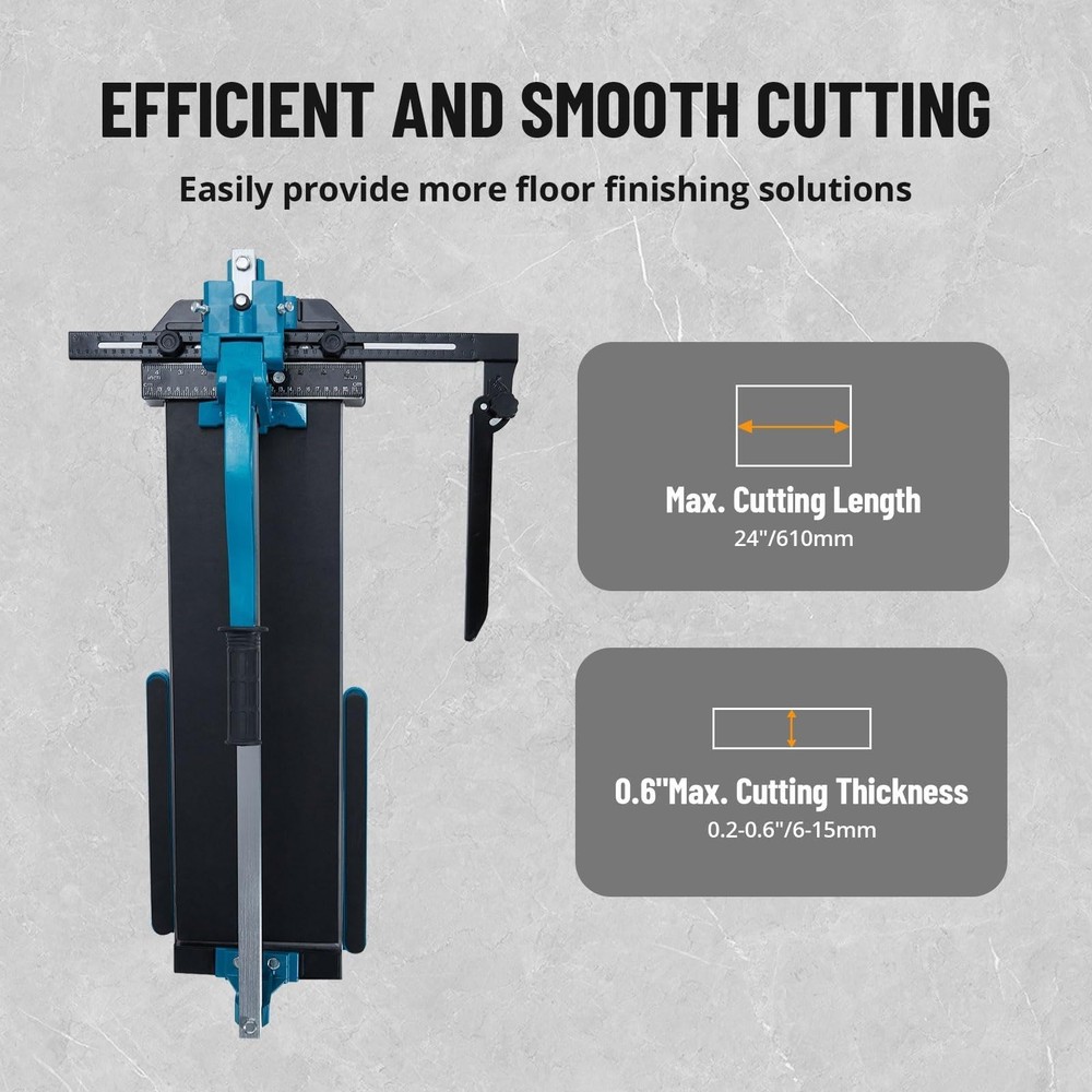 24" Manual Tile Cutter Cutting Machine Single Rails Precise Tile Cutter Tools US