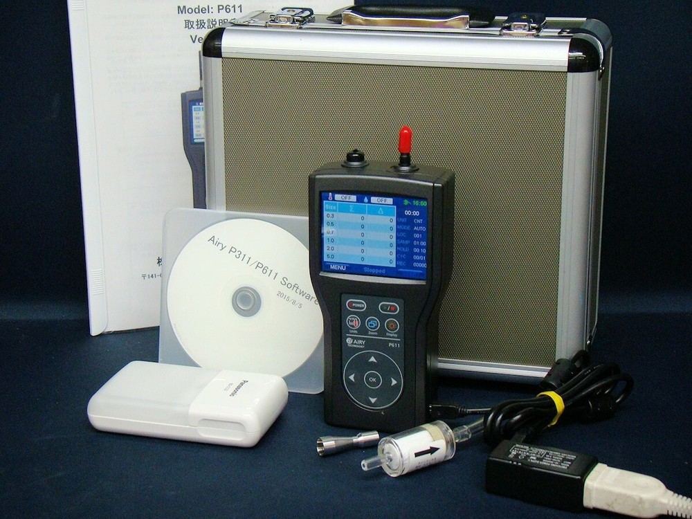 Airy Technology model P611 Handheld airborne particle counter W/ Accessory