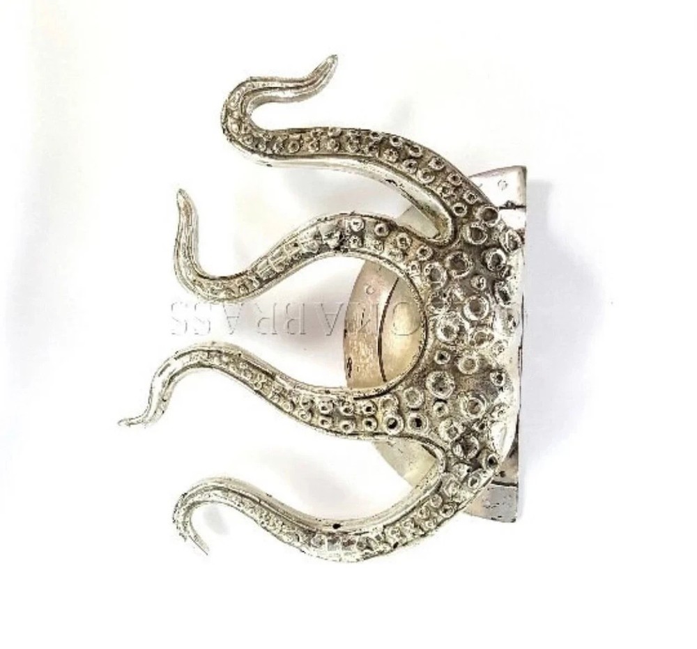 Rustic Solid Brass Octopus Tentacle Door Handle — Heavy, Hand‑Made GRAB PULL
