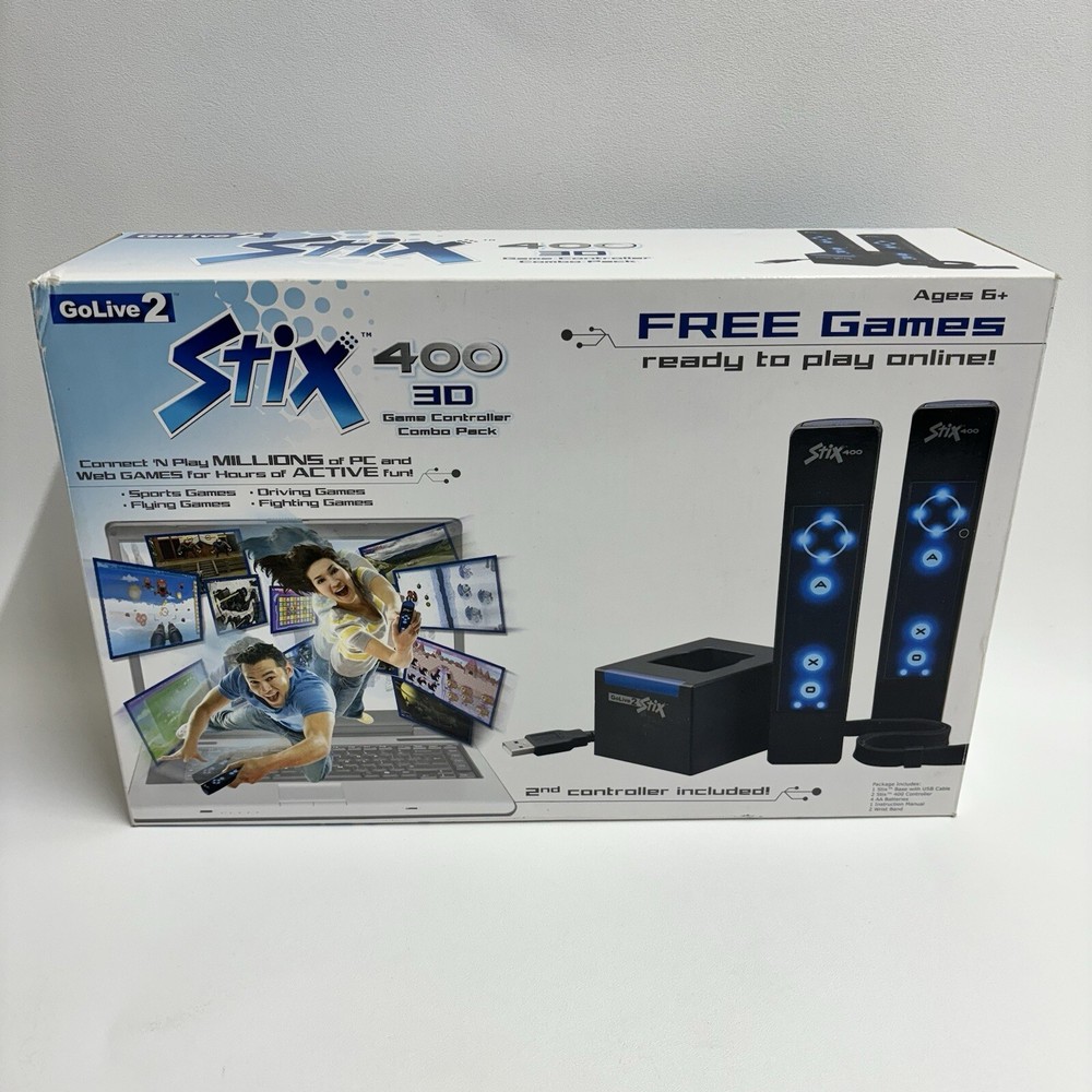 RETRO — 2008 — GO LIVE 2 Stix 400 3D Game Controller Combo Starter Pack