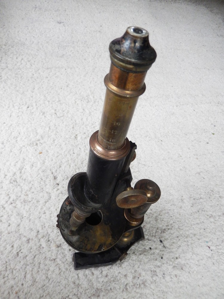 Vintage Antique Brass Microscope Germany