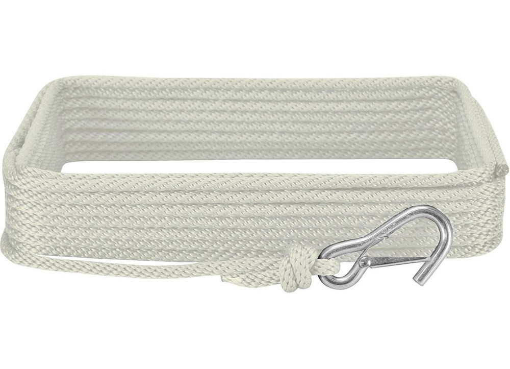 Extreme Max BoatTector Solid Braid MFP Anchor Line W/ Snap Hook 1/2"x50' White