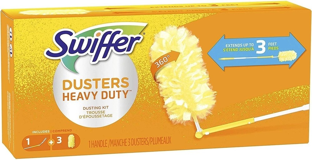 Swiffer 360 Dusters Extendable Handle Starter Kit, 3 Count Duster Refill