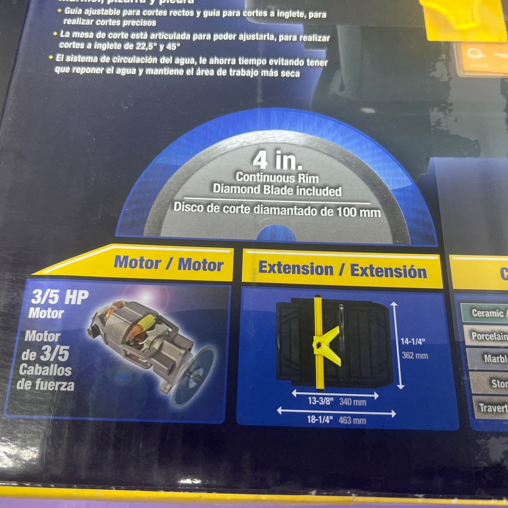 Torque Master XT Portable Tile Saw with Extension Table In Original Box