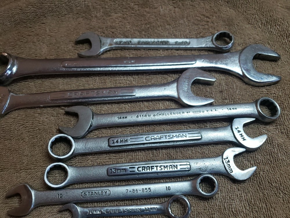 14 Craftsman-Proto,Snap-on & Misc Wrenches Different sizes opened end & combina