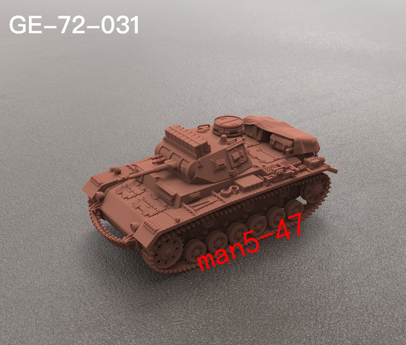 3D Printing Model 1/72 German III Model E-type tank  Model Unpainted-