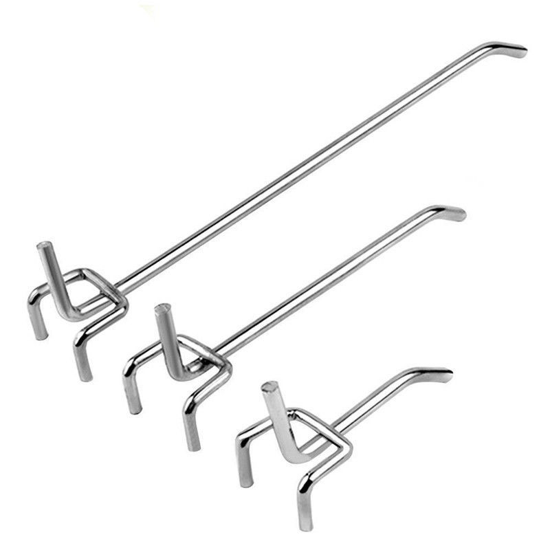 25pcs Peg Board Hooks Workshop Garage Pegboard Hanging Tool Storage Display 8"