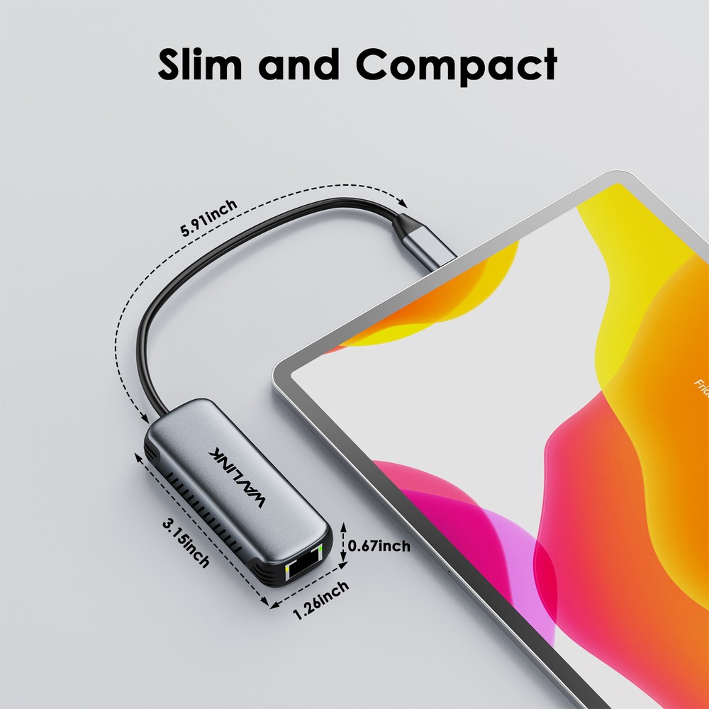 Thunderbolt 3/USB3.0 2-in-1 USB-C/USB-A 2.5G Ethernet Adapter Mac/Win/Linux Fast