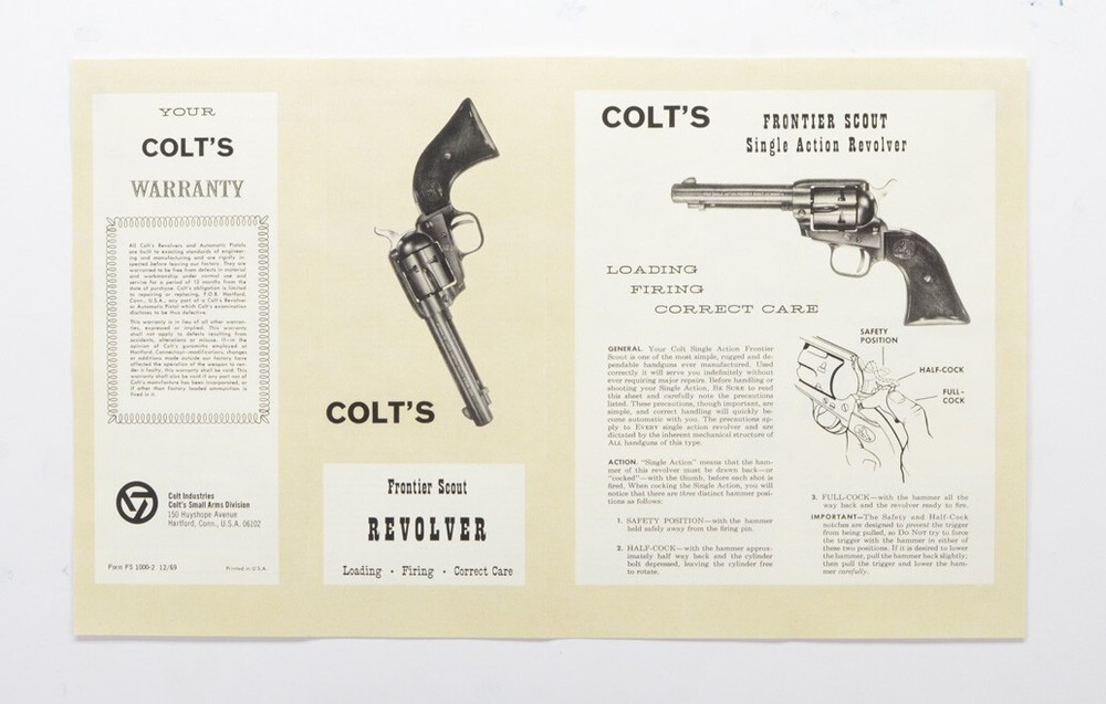 Colt Frontier Scout Form FS 1000-2