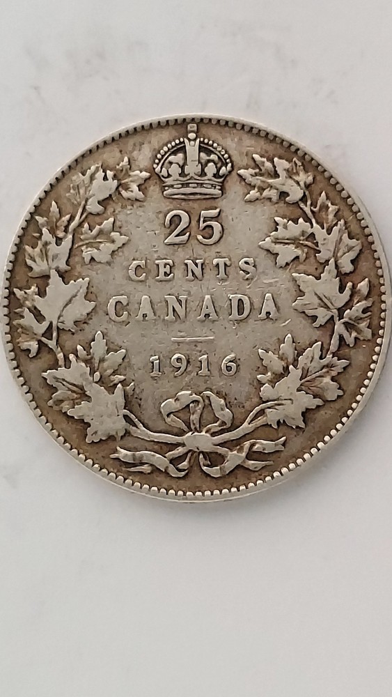 1916 Canada 25 Cent Piece,.925 Silver