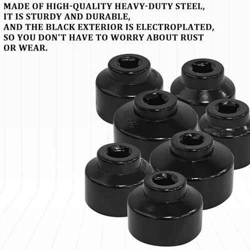 Oil Filter Socket Set Oil Filter Wrench Removal Tool Kit Includes 24mm 7PCS