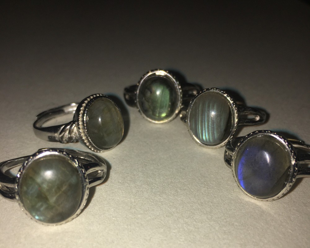 labradorite ring adjustable to size 7