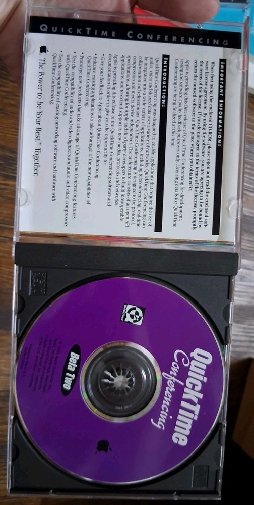 Apple Computer 1995 QuickTime Super Rare CD Developers Beta Two Release