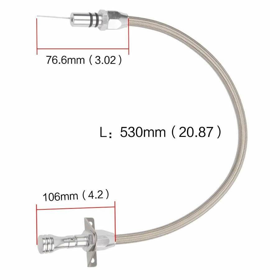 4L80E Chrome Stainless Transmission Dipstick Firewall Mount for GM Chevy
