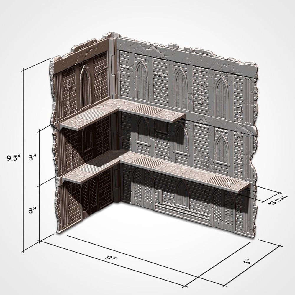 WTC 40K Foldable Terrain - Cathedral | WH40K Wargame Scenery