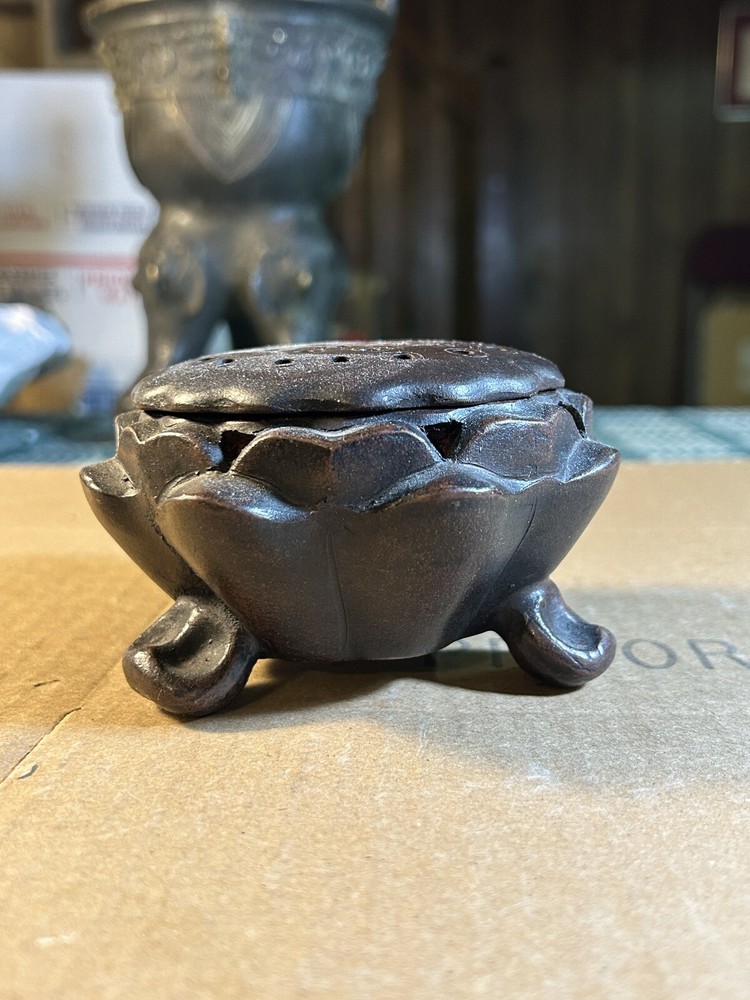 Chinese Antique Pottery Incense Burner Signed