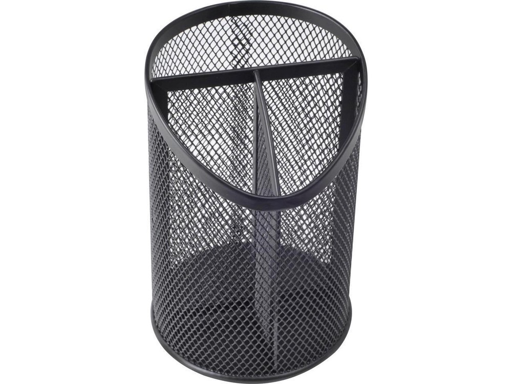 Lorell Pencil Cup Divided 4"Wx6"H Black 84140