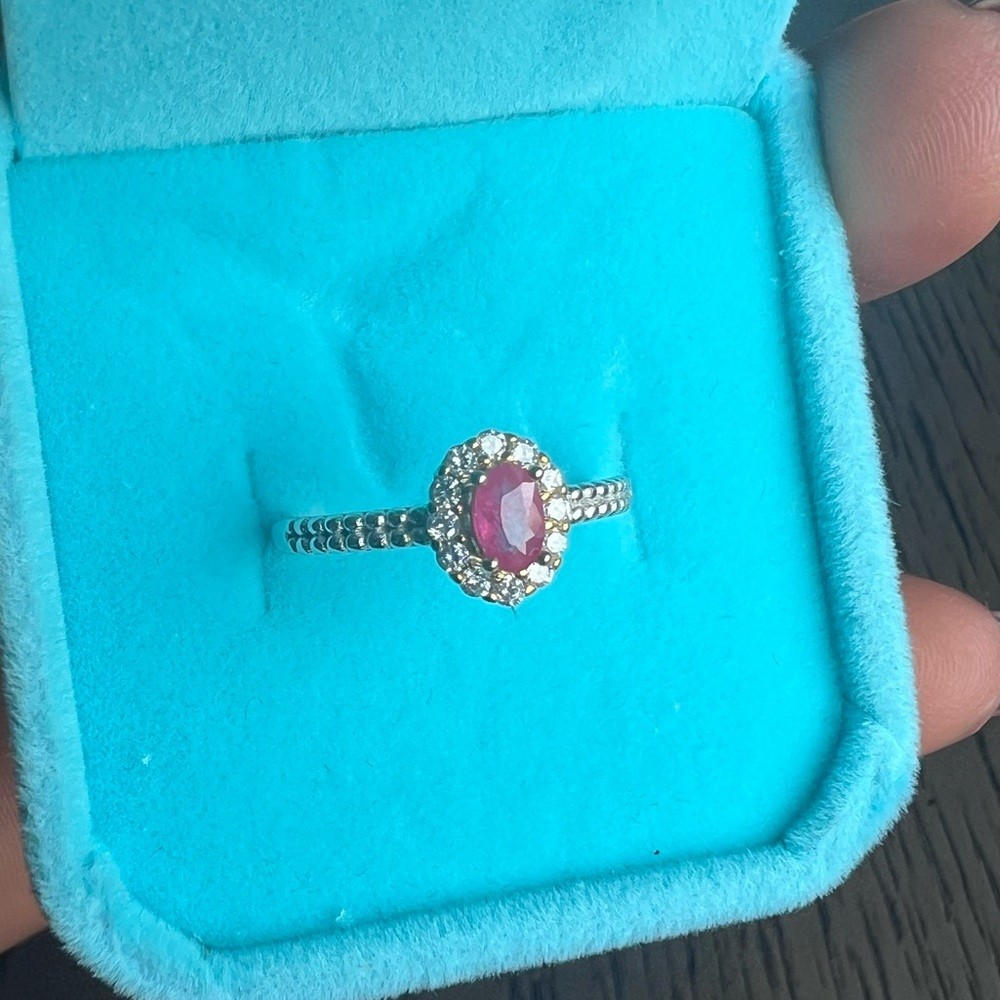 S925 adjustable ruby ring