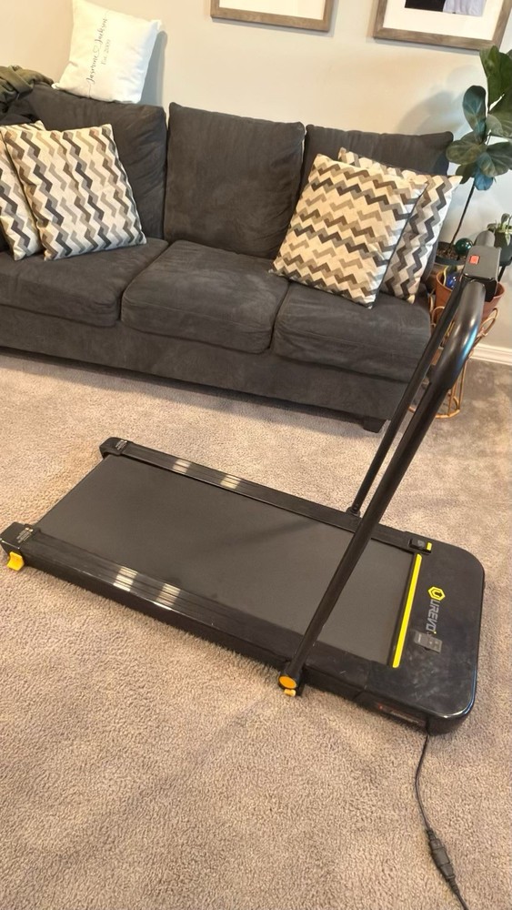UREVO Electric Treadmill Black Foldable Handle Safety Key Timer Digital Display