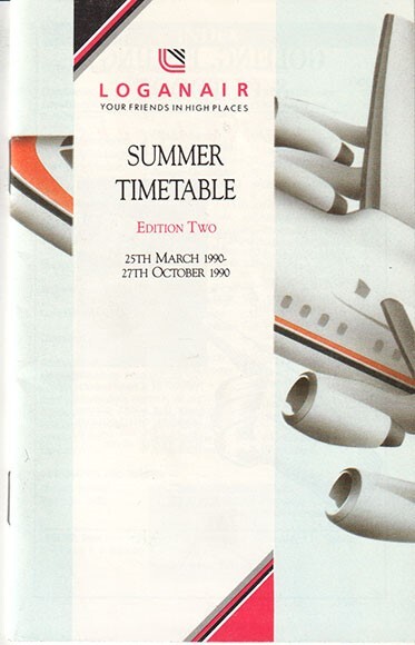 Loganair timetable 1990/03/25 2nd edition