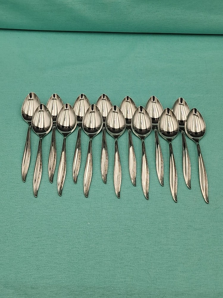 Oneidacraft Deluxe TEXTURA 14 pc Teaspoons Stainless Flatware 6"