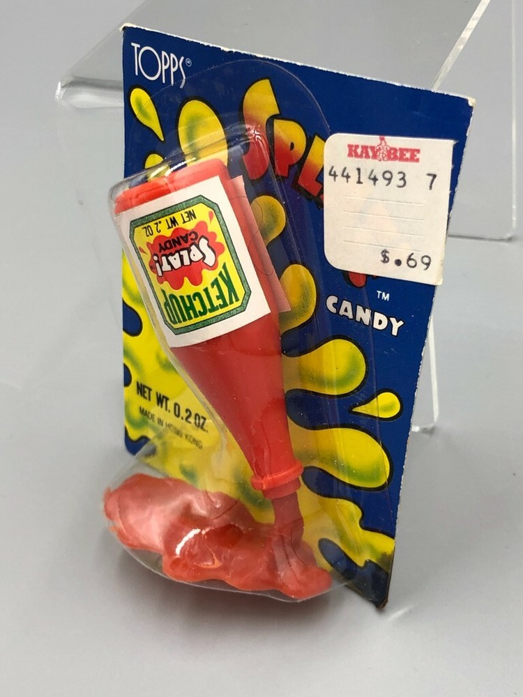 1987 Unopened Full TOPPS Splat! KETCHUP CANDY Vintage CANDY CONTAINER