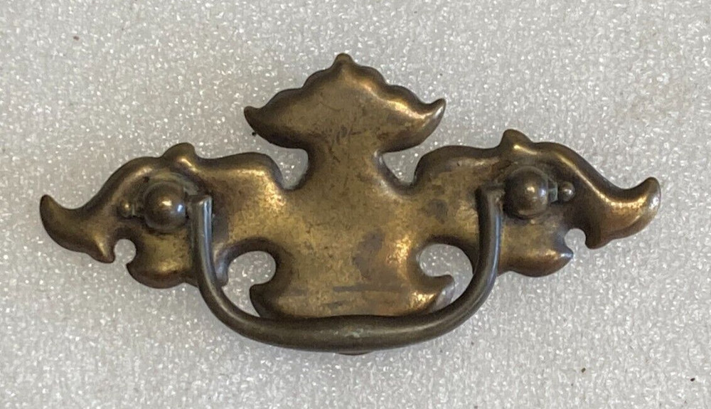 Vintage Bat Wing Drawer Drop Bail Pull Handle Brass 2-1/2" Centers