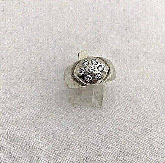 Sterling Silver .925 7 - 2mm Cz's Snap Set Cluster Ring