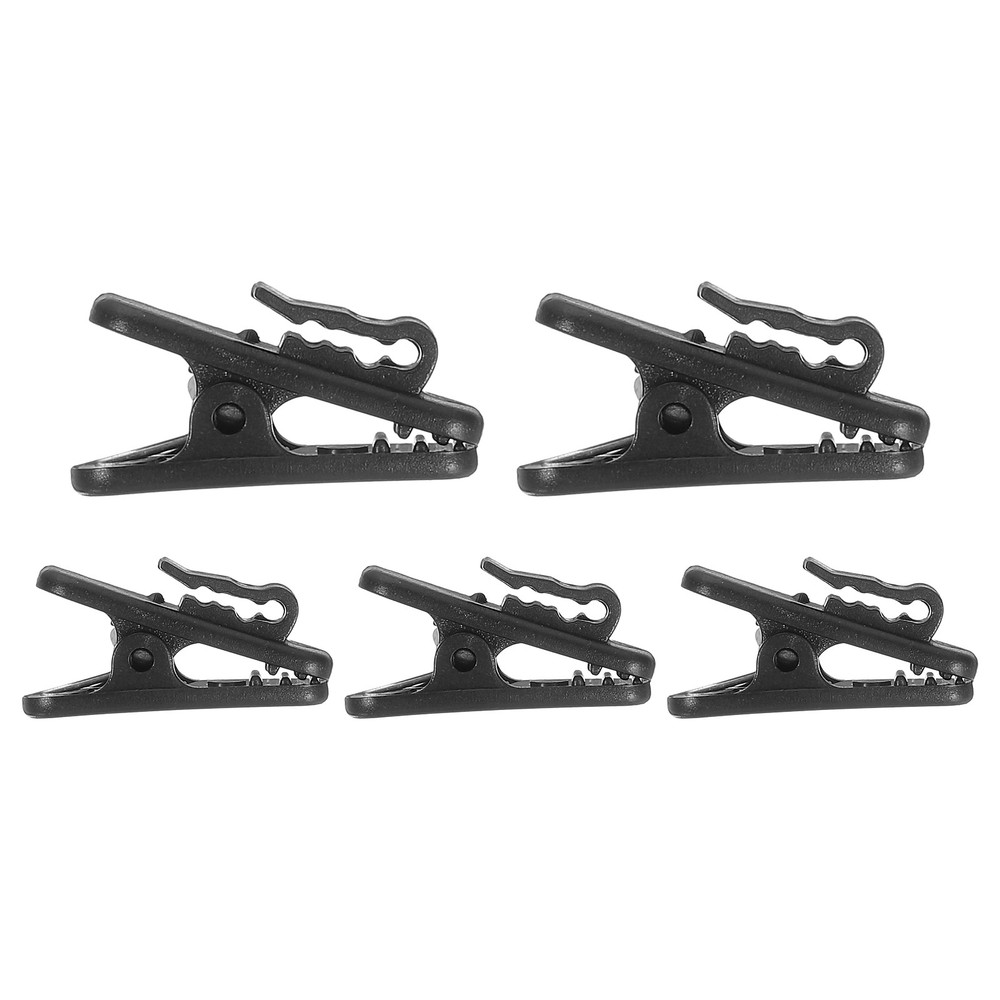5pcs Headphone Wire Clips 0.94" Length Plastic Headset Cable Clamp, Black