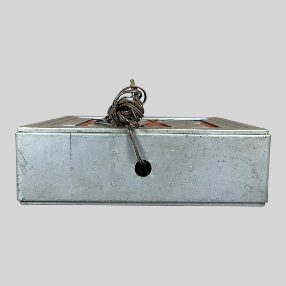 Vintage Industrial Metal EXIT Light Box, Illuminated