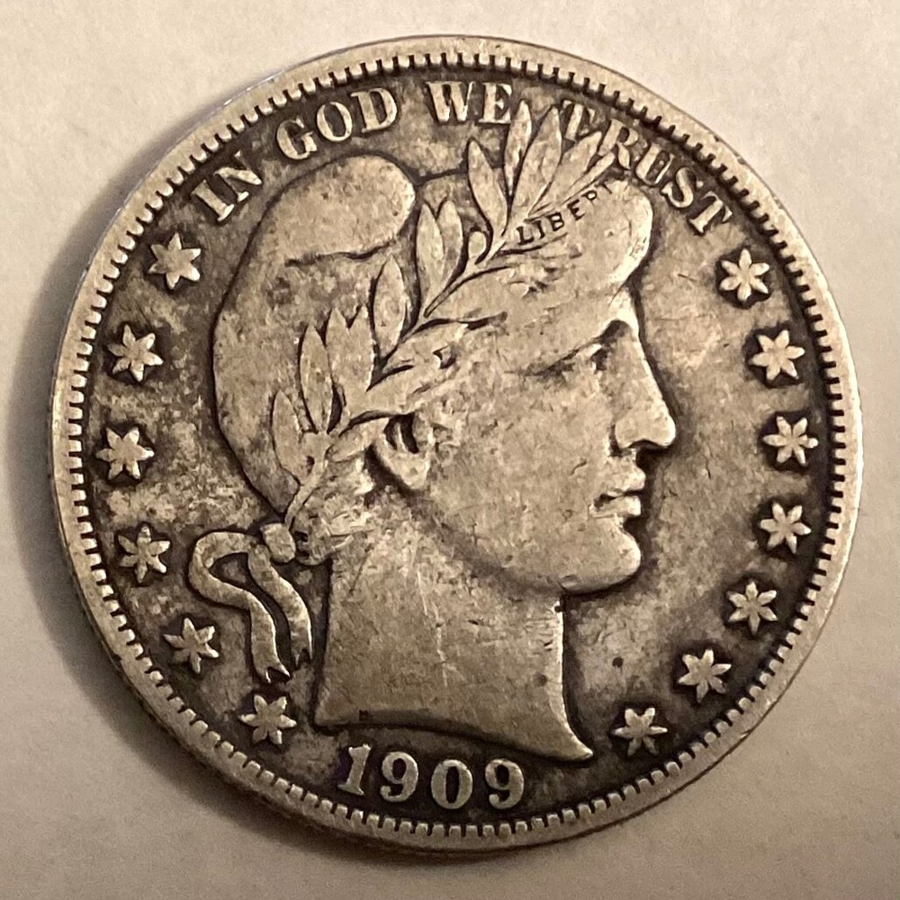 1909 S US Barber Half Dollar 50 Cents cd