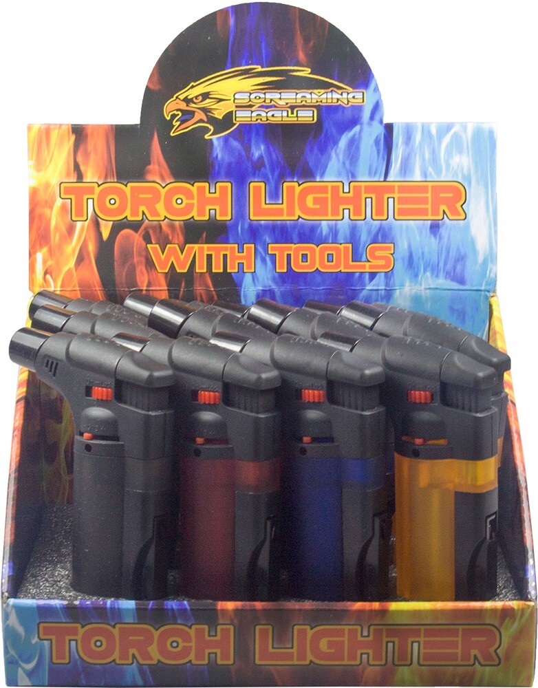 12 Pack Jumbo 4" Jet Flame Torch Gun Lighter Refillable Adjustable W/Tools