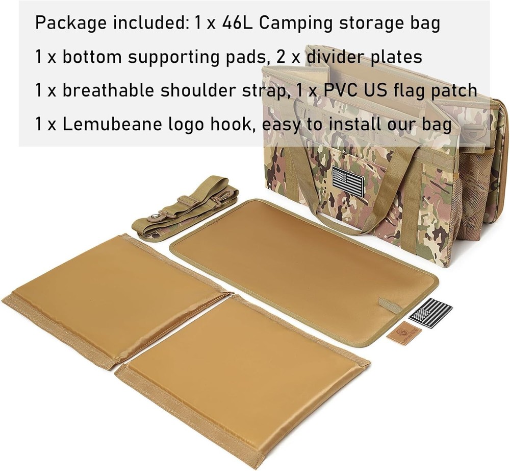 Camping Storage Bag Bag Camping Kitchen Organizer with Axe Holder & Shoulder St