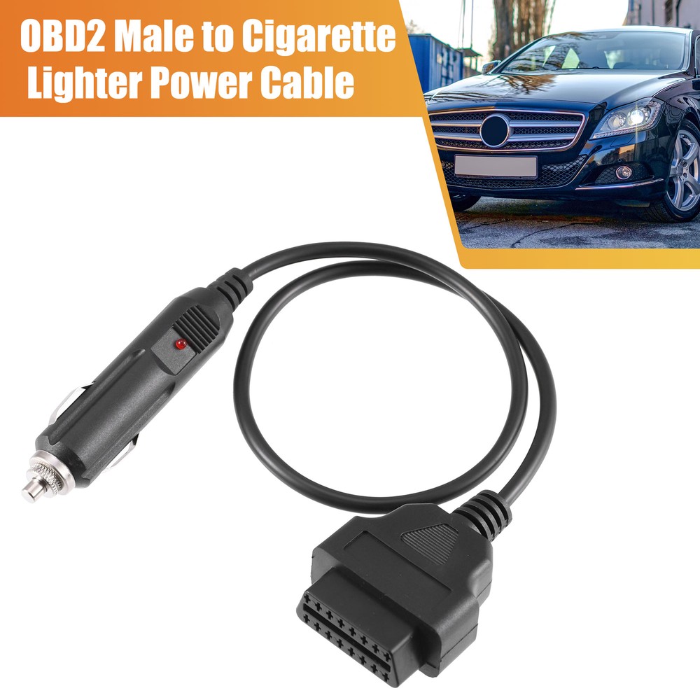 OBD2 Female to Cigarette Lighter Memory Saver Emergency Power Supply Cable