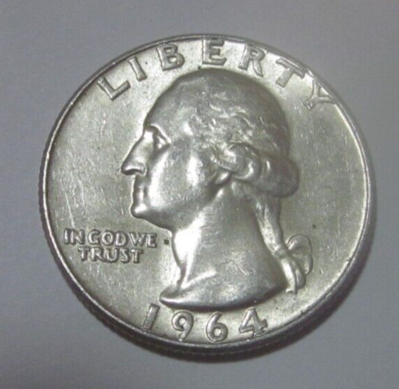 1964   Washington Silver Quarter   90% Silver