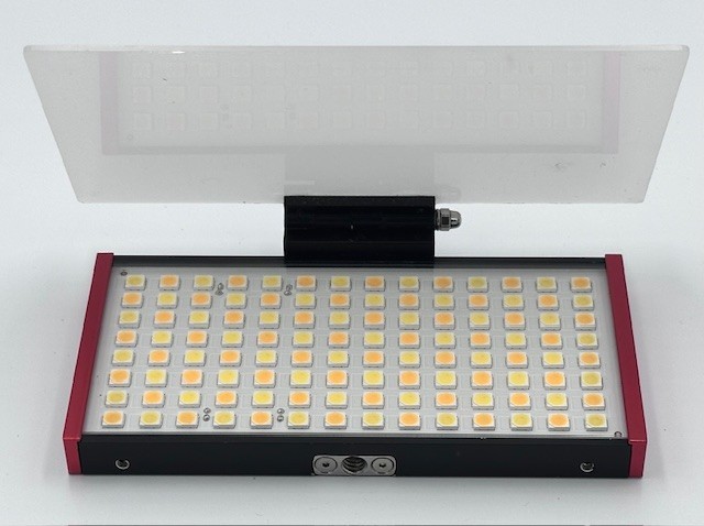 Aladdin Bi-Color LED Camera light includes an extra battery