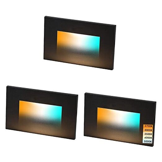 120V Dimmable LED Indoor Outdoor Step 5CCT Black