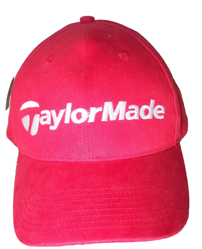 New TaylorMade Red Cotton Strapback Golf Cap/Hat