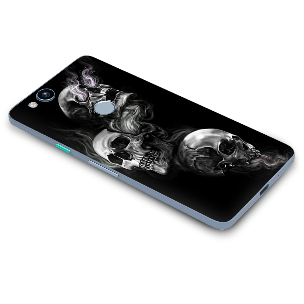 Google Pixel 2 Skins Decal Wrap glowing Skulls in Smoke