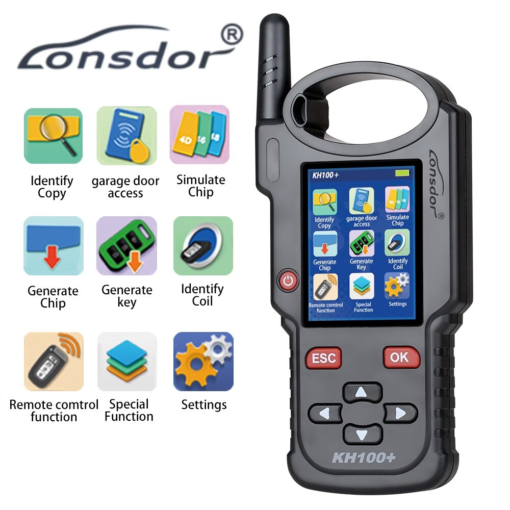 Lonsdor KH100+ Hand-Held Remote & Smart Key Programmer [Update Version of KH100]