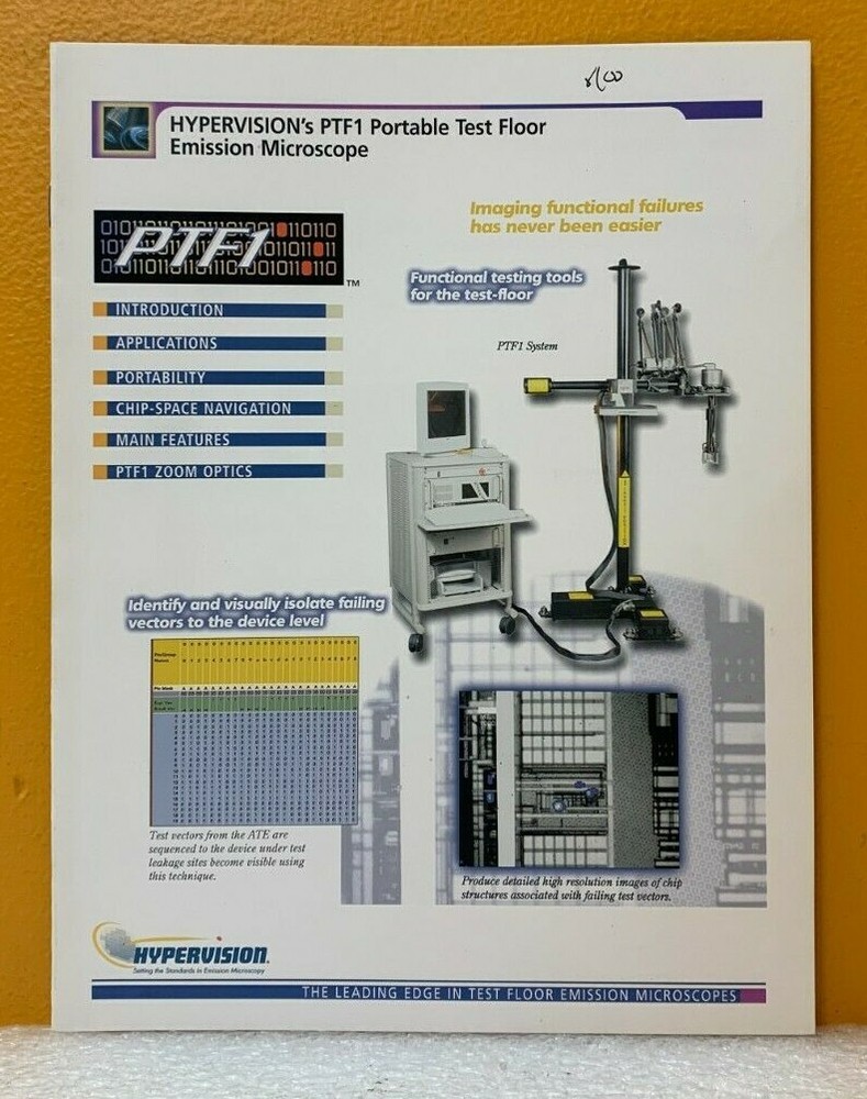 Hypervision PTF1 Portable Test Floor Emission Microscope Catalog.