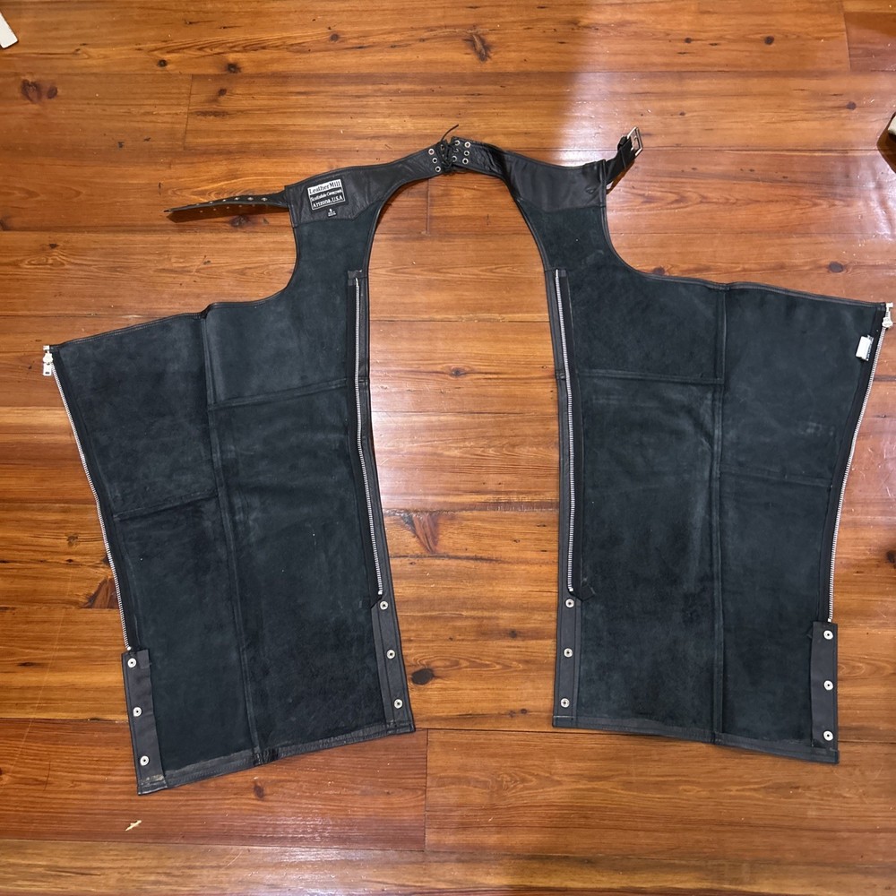 100% Real, High Quality Leather Motorcycle Chaps