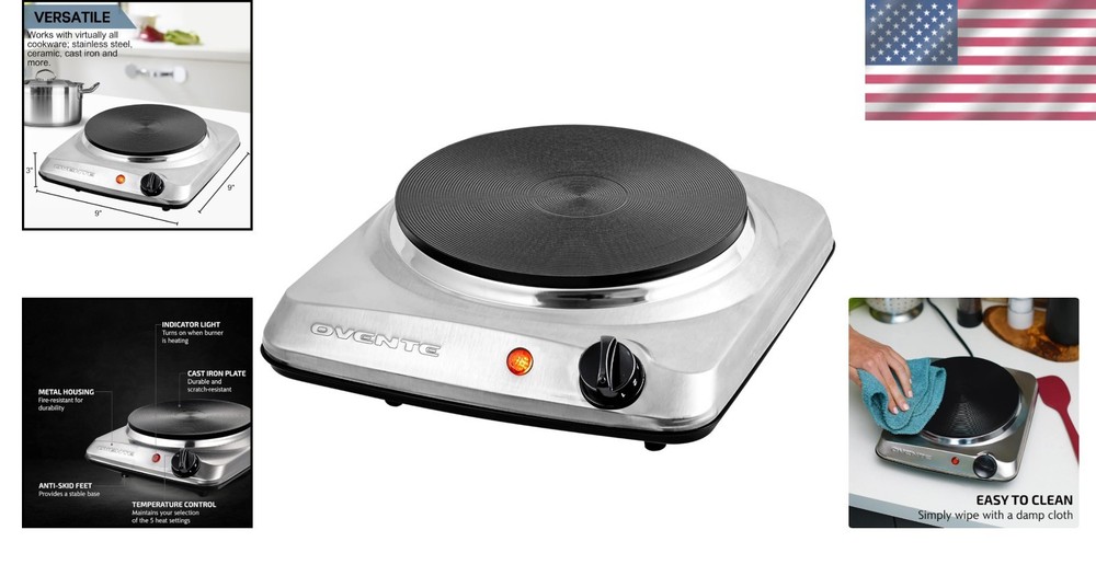 Electric Countertop Single Burner - Silver
