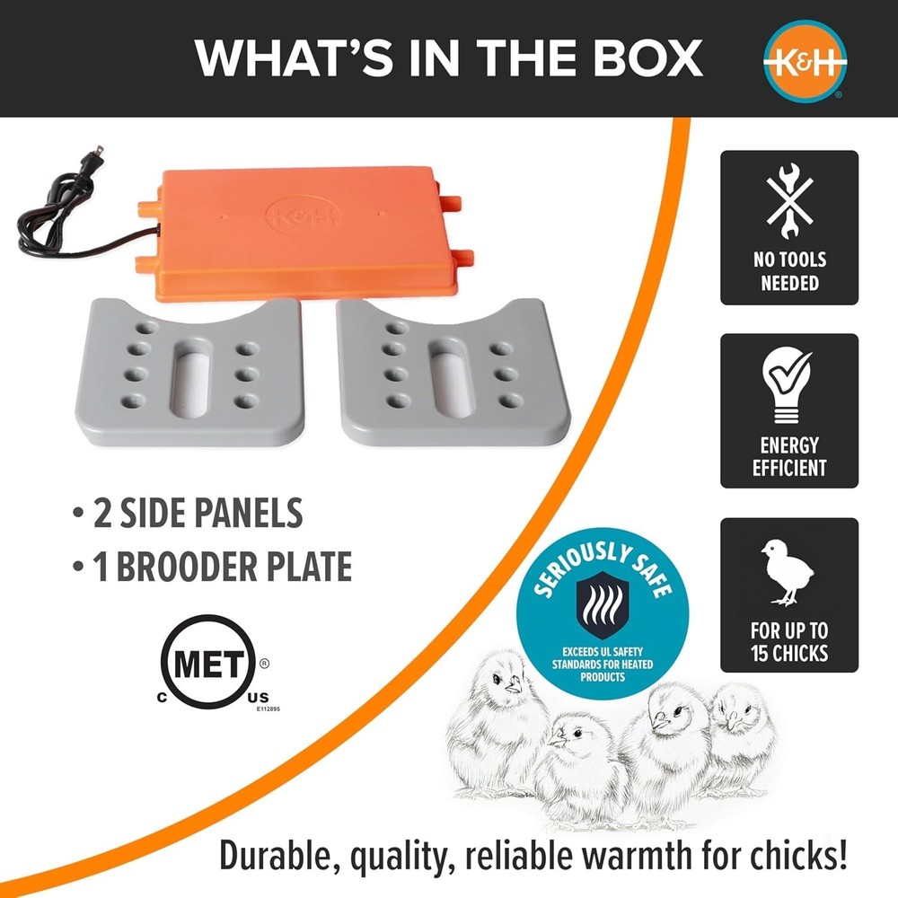 Chicken Brooder Heater for Chicks, Adjustable Heating Plate for 15 Chicks