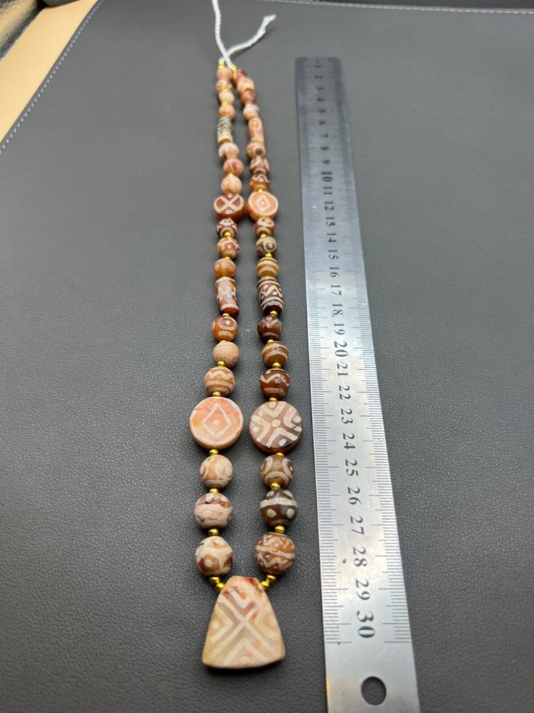 Ancient Etched Carnelian Longevity Beads over 2000 Year Old In great Condition