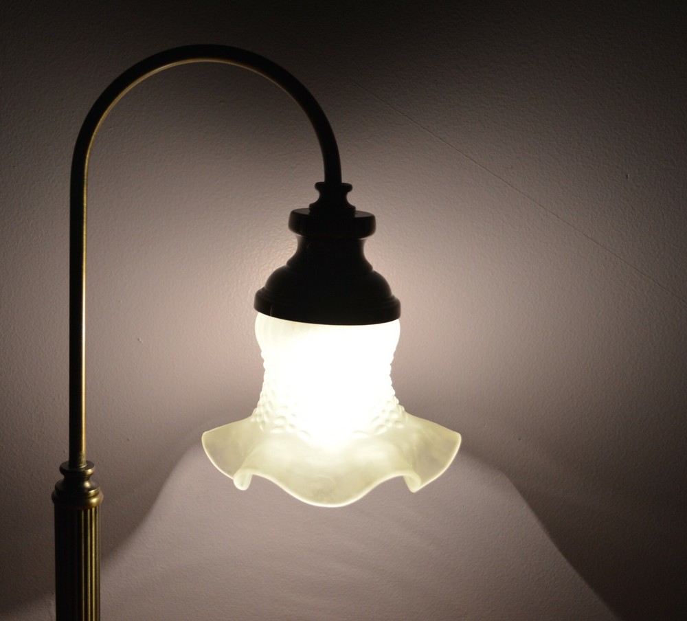 GOOSENECK RUFFLED SHADE DESK TABLE LAMP