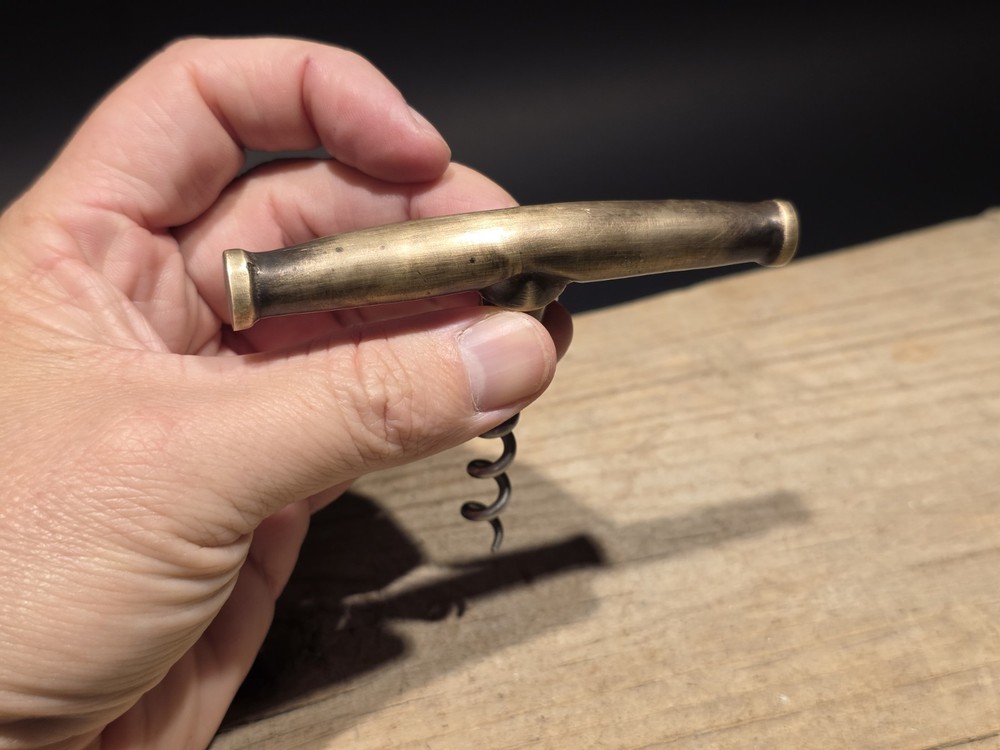 Vintage Style Brass & Iron Corkscrew Engraved