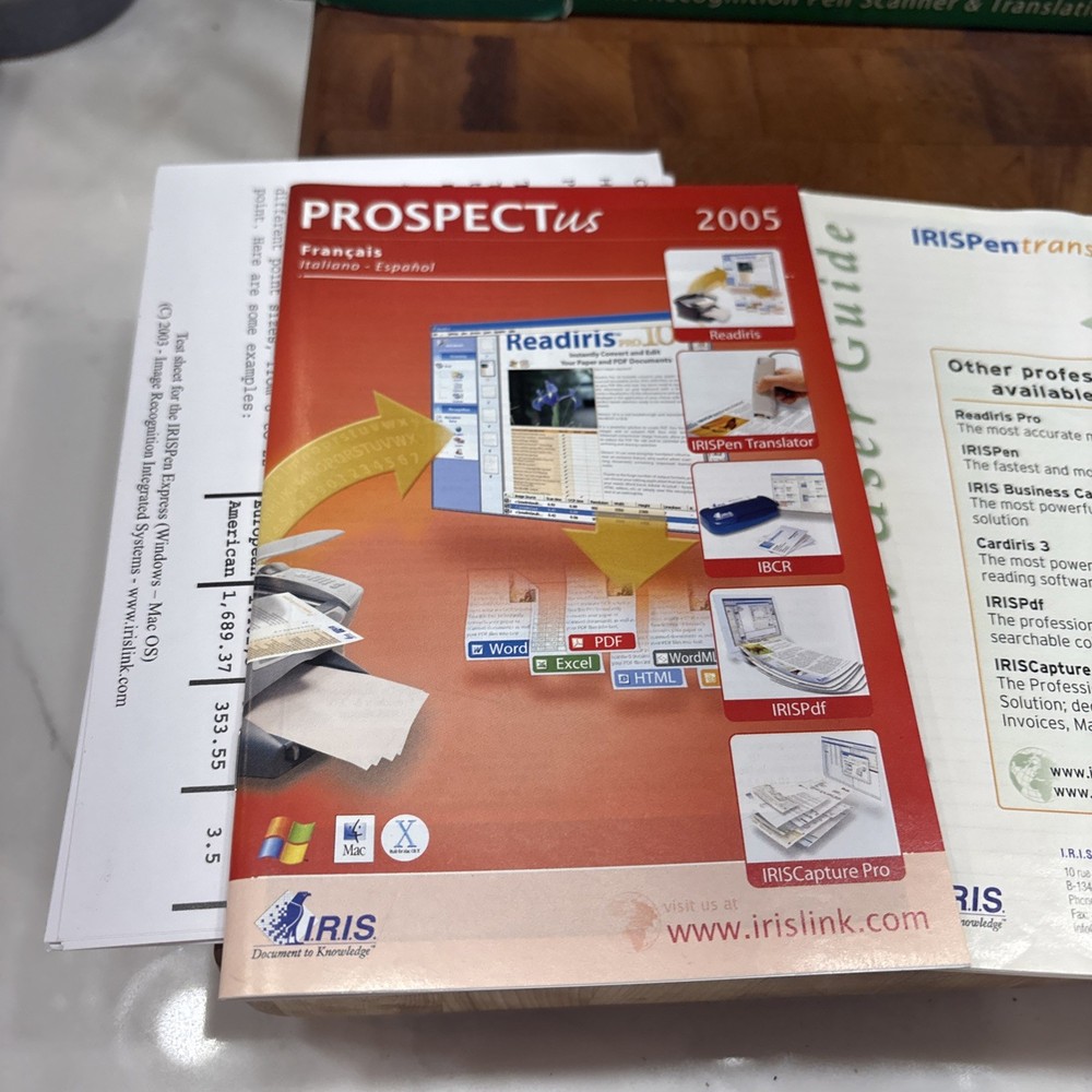 IRISPen Translator Express Scanner Pen w/ Box Software Manuals